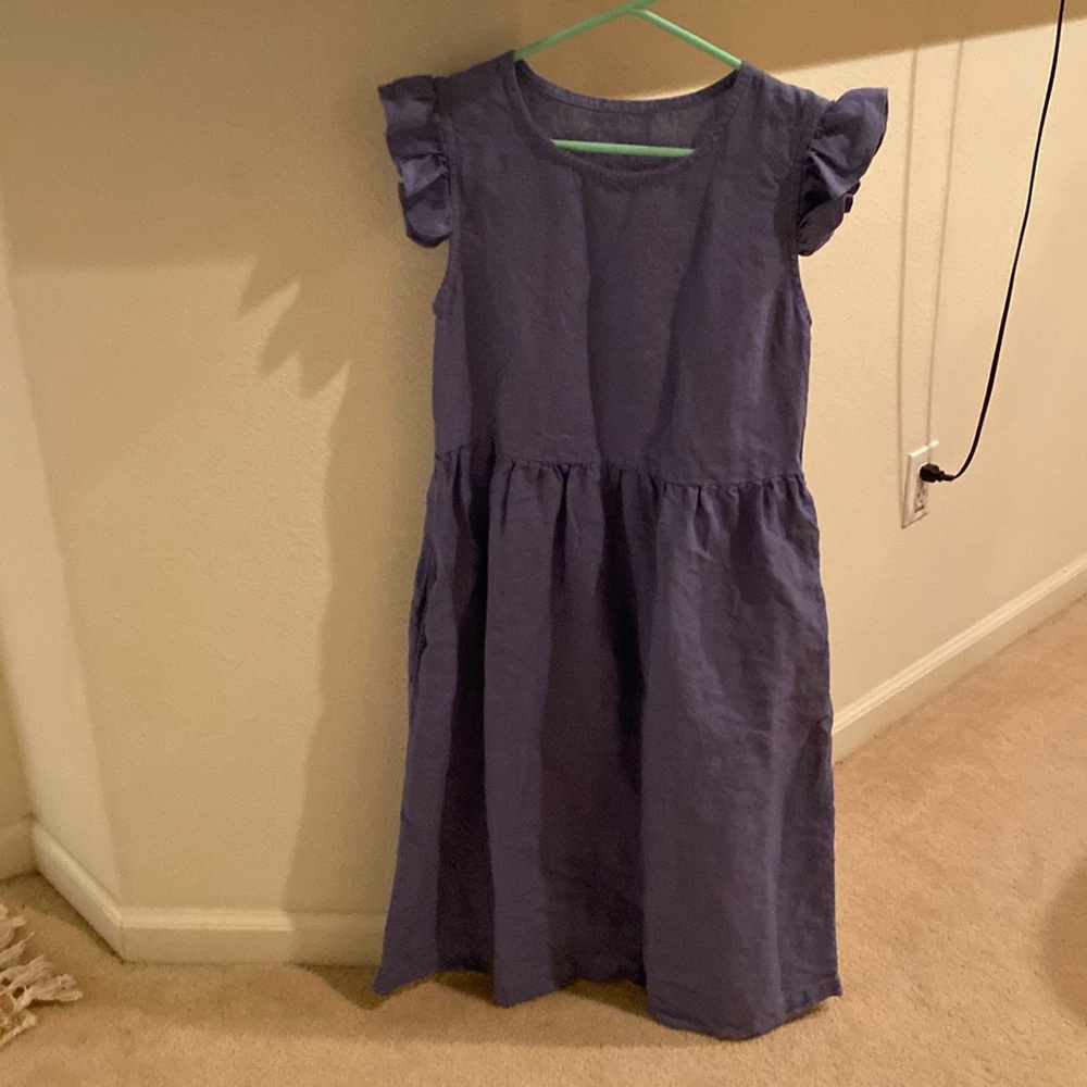 Periwinkle Ruffle Linen Dresss